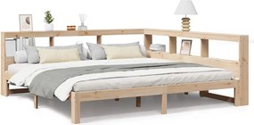 vidaXL Pat cu bibliotecă fără saltea, 180x200 cm, lemn masiv de pin