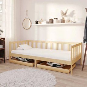 vidaXL Pat de zi cu sertare, 90x200 cm, lemn masiv de pin