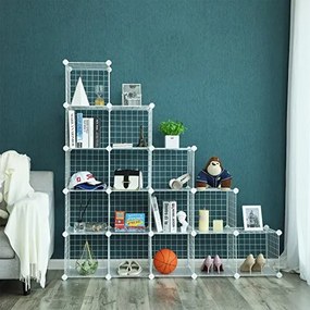 Set 16 cutii de depozitare, Songmics, Alb, 123x31x123 cm