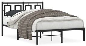 374239 vidaXL Cadru de pat metalic cu tăblie, negru, 120x200 cm