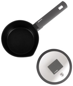 Oală pentru sos cu capac 16 cm, 1.2L – Berlinger Haus Anthracite Collection BH 8118, cu strat titan și design modern