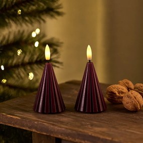 Decorațiune luminoasă de Crăciun burgundy 2 buc. ø 6 cm Laura – Sirius