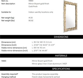 Oglinda decorativa design LUX Bryant 140x95cm