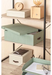 Cutii de depozitare verde-mentă 3 buc. din carton cu capac 31x47x15 cm Inge – Bigso Box of Sweden