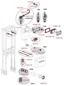 Rezervor WC incastrat, Alcadrain, Solomodul, pentru instalari uscate in gips-carton, sustinere proprie