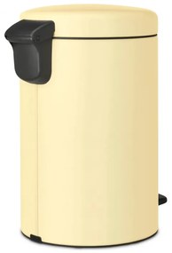 Cos de gunoi cu pedala Brabantia NewIcon 1008844, 12 L, Inchidere lina, Baza antiderapanta, Galben