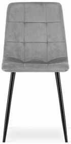 Scaun catifea gri deschis KARA cu picioare negre