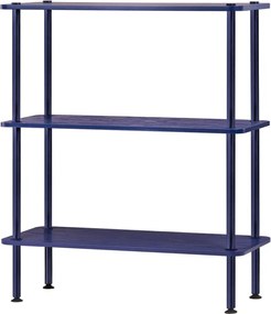 Etajeră albastră cu aspect de lemn de stejar 80x90,5x35 cm Teidi – noo.ma