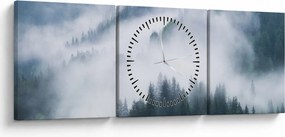 Tablou - Copacii în ceață (cu ceas) (90x30 cm)