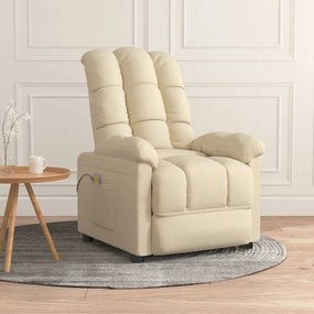 vidaXL Fotoliu de masaj, crem, material textil