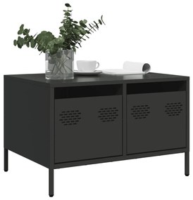 vidaXL Dulap TV, negru, 68x50x43,5 cm, oțel laminat la rece