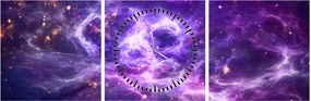 Tablou - Universul violet (cu ceas) (90x30 cm)