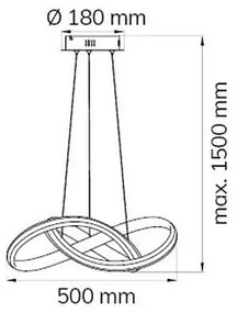 Lustră LED pe cablu dimabilă SOLO LED/28W/230V Wofi 6823.01.10.9500