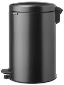 Cos de gunoi cu pedala Brabantia NewIcon 1008846, 20 L, Inchidere lina, Baza antiderapanta, Gri inchis
