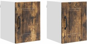 vidaXL Dulap de bucătărie cu raft 2 pcs Stejar fumuriu 30 x 31 x 40 cm