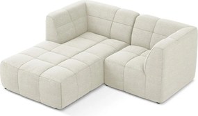 Colțar bej cu tapițerie din țesătură bouclé (cu colț pe partea stângă/cu șezlong) Aloha – Makamii