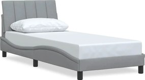 vidaXL Cadru de pat fără saltea, Hanko, gri deschis, 80x200 cm, textil