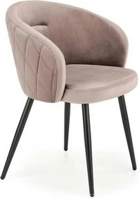 Scaun K430, bej/negru, stofa catifelata/metal, 61x54x77 cm