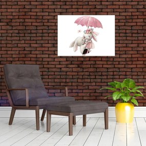 Tablou pe sticlă - Animăluț în acuarelă N⁰3 (70x50 cm)