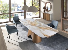 Masa extensibila design LUX Porcelain Marble 180-270cm