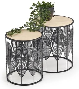 SET 2x măsuță de cafea FOLLA d. 33/40 cm negru
