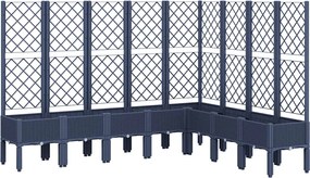 vidaXL Jardinieră de grădină cu spalier, albastru gri, 200x160x142 cm, PP
