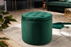 Taburete cu spatiu de depozitare Modern Barock 50cm, verde inchis