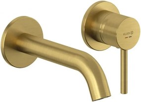 Baterie lavoar incastrata Kludi Bozz auriu periat fara corp ingropat pipa 18 cm