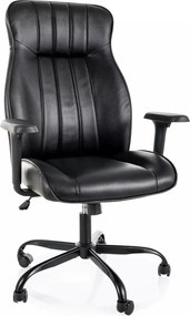 Scaun birou Q-093, negru, piele ecologică, 69x47x112 cm
