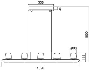Lustra LED suspendata design modern ALABASTRO 5L