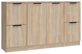 3115846 vidaXL Servante, 3 piese, stejar sonoma, lemn prelucrat