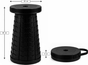 Scaun de camping CAMPIO telescopic 45 cm, negru