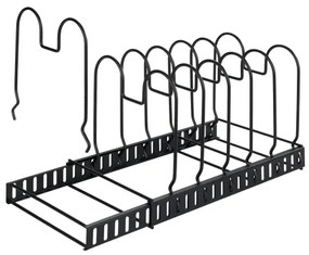 WENKO 53149100 - Suport pentru capace și tigăi, 18 x 18 cm, negru