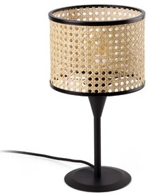 Veioza / Lampa de masa moderna design natural MAMBO mini negru/ratan 64317-47