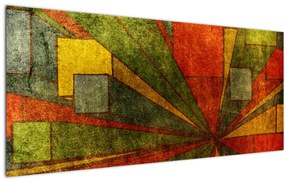 Tablou cu abstracție geometrică (120x50 cm)
