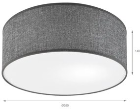 Plafonieră SIRJA 1xE27/15W/230V, Ø 35 cm, gri