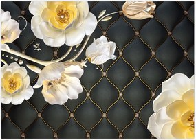 Tablou - Imagine cu flori de trandafir alb (70x50 cm)