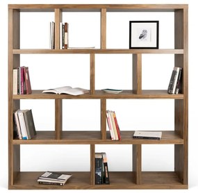 Bibliotecă în culoare naturală cu aspect de lemn de nuc 150x159 cm Berlin – TemaHome