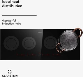Klarstein Masterzone Slim Round plită cu inducție, max. 7200 W, încorporat, 4 zone