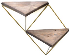 Raft decorativ de perete Duvelo 2 (Nuc + auriu) . 1093666