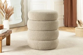 Taburete cu spatiu de depozitare, Tesatura boucle taupe, VOQUE 50cm