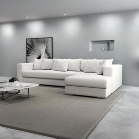 Colțar extensibil dumonde cu ladă de depozitare si sezut confortabil din spuma high-density, Gloria Euphoria Ivory II 320x183 cm