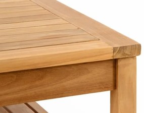 Set banci și masă de grădină, tec tratat, 135 cm