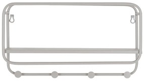 Cuier de perete gri deschis cu raft din metal Feira – House Nordic