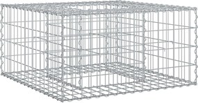 vidaXL Pat ridicat din gabion Argintiu 80 x 80 x 40 cm Oțel Galvanizat
