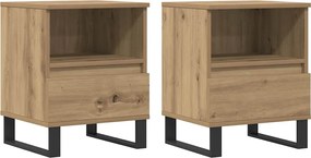 vidaXL Noptiere, 2 buc., stejar artizanal, 40x35x50 cm, lemn prelucrat