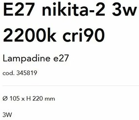 Bec LED Decorativ, E27 Nikita-2 3w 2200K cri90, Fumuriu