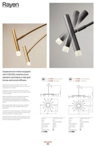 Redo 01-3448 - Lustru LED reglabil pe tijă RAYEN LED/60W/230V CRI 90 auriu