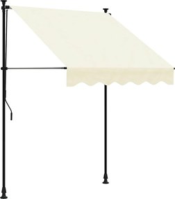 vidaXL Copertină retractabilă, crem, 150x150 cm, țesătură și oțel