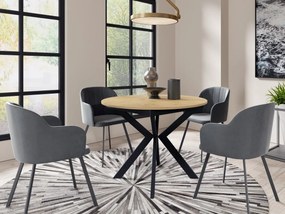 Masă sufragerie extensibilă Ulnasia 100 (Negru + Stejar lancelot) (pentru 2-4 persoane). Promo -17%. 1105412
